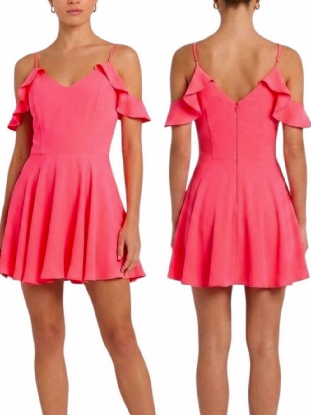 EUC Amanda Uprichard Silk Tate Dress Fluro Pink Size XS